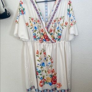 Floral White Dress